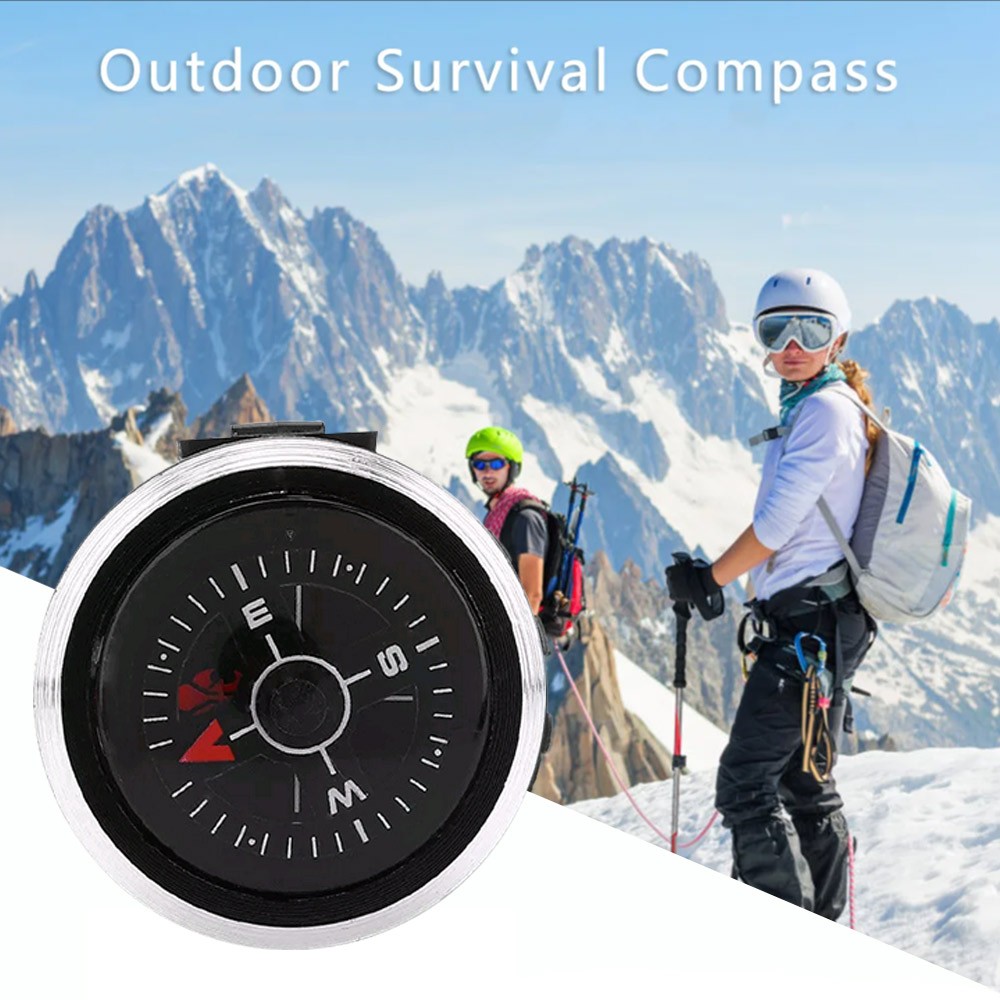 Mini Watch Strap Button Compass for Outdoor Hiking Camping Accessories Tool