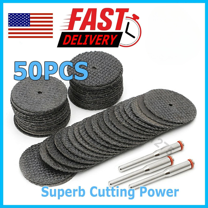 50pcs 1/8" Mandrel Fiberglass Reinforced Dremel Cut Off Wheel Rotary Discs Saw