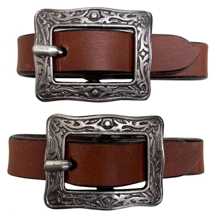 Showman Leather Slobber Straps w/ Antique Silver Buckles