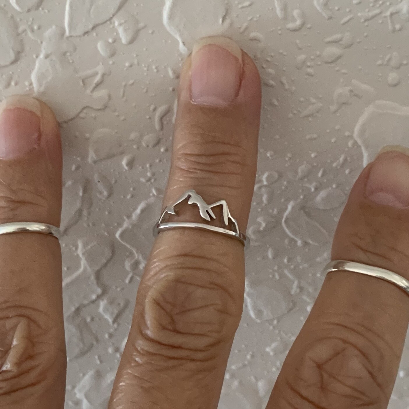 Sterling Silver Mountain Toe Ring, Silver Rings, Rock Ring, Hiking Ring