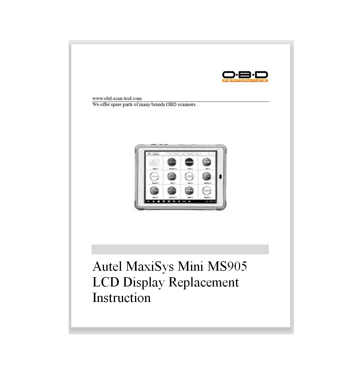 LCD Screen Replacement for AUTEL MaxiSys Mini MS905 MY905 (NOT Digitizer)