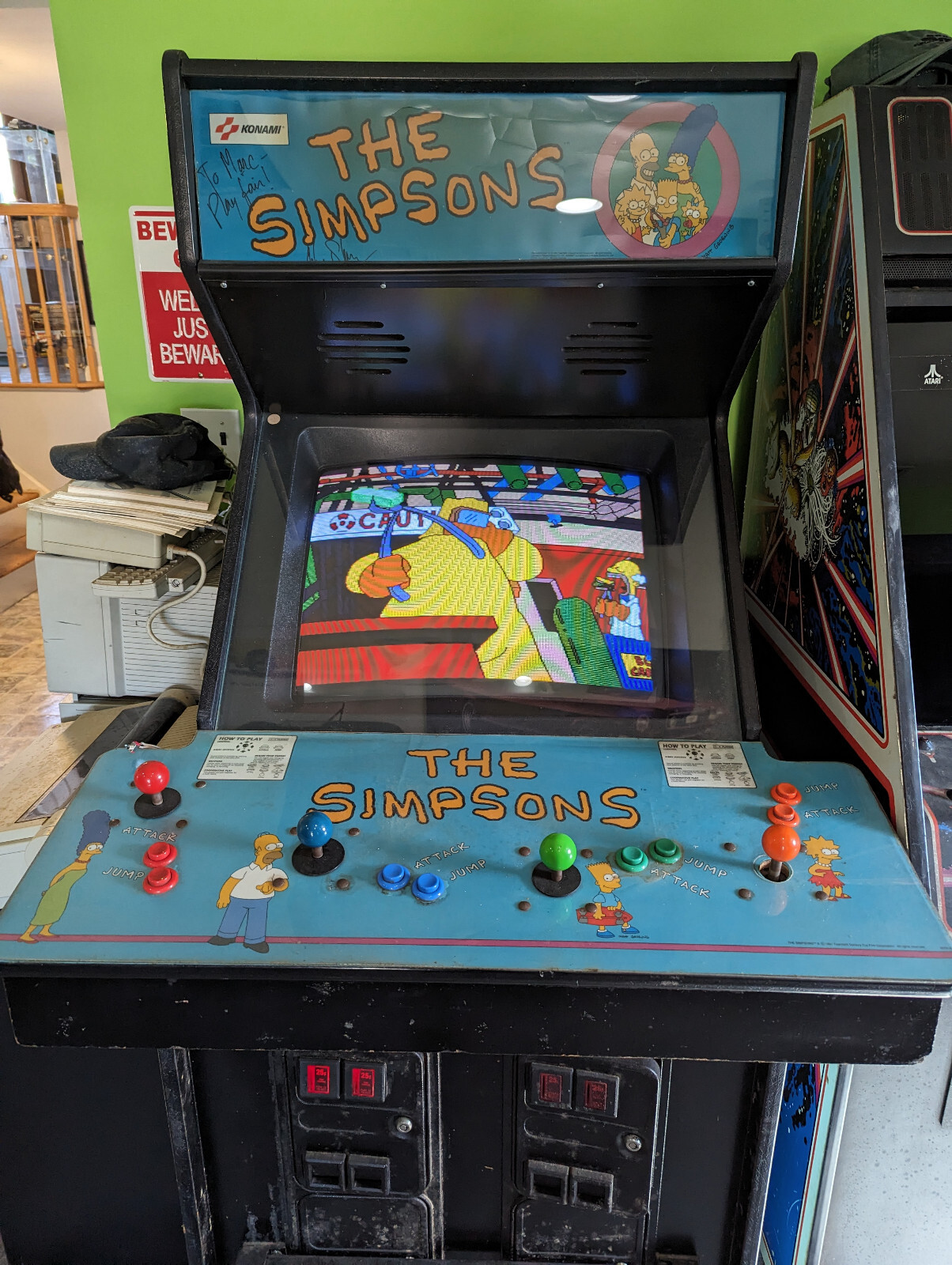THE SIMPSONS ARCADE MACHINE by KONAMI 1991 - Original CRT