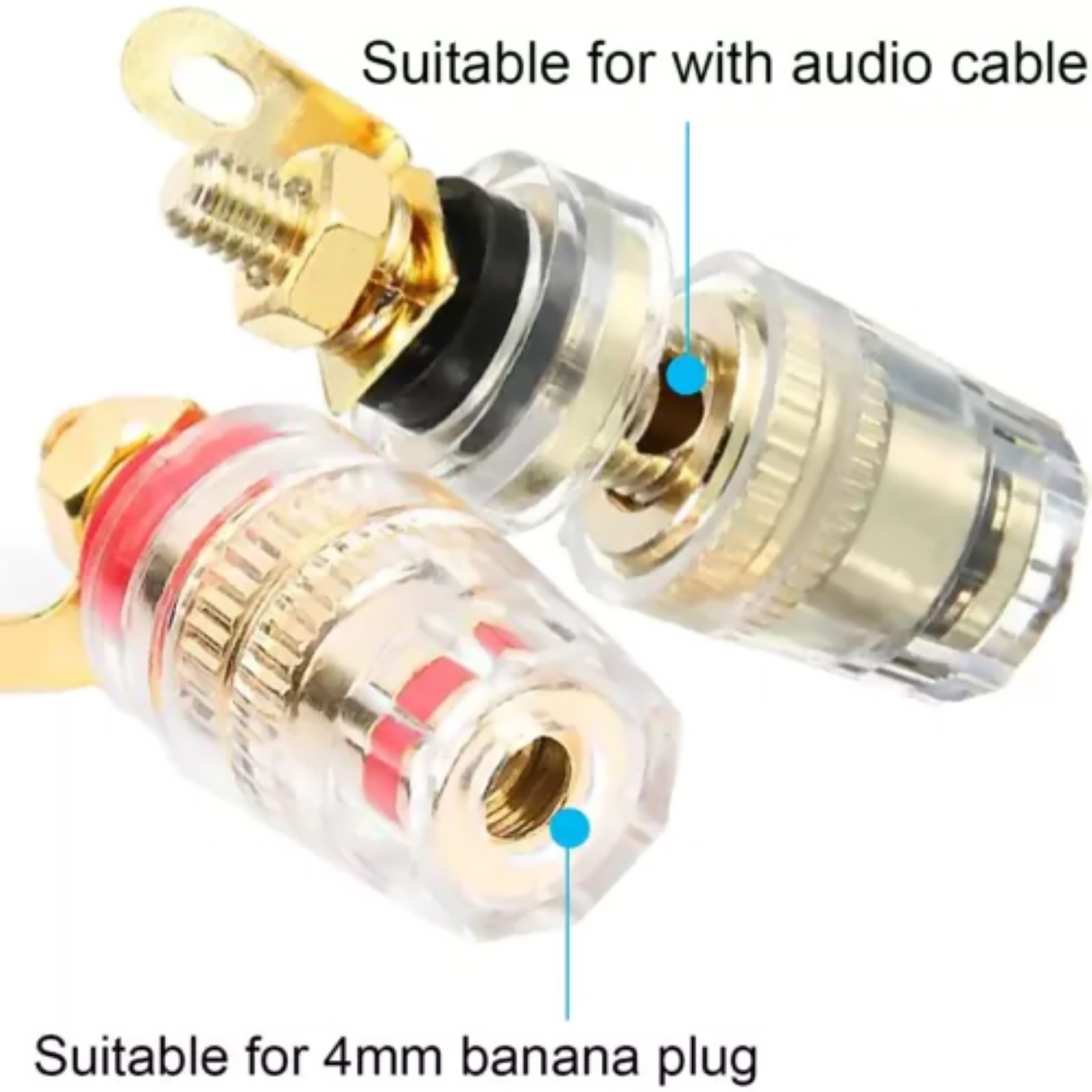 8X Universal 4mm Amplifier Speaker Terminal Binding Post Banana Plug Socket