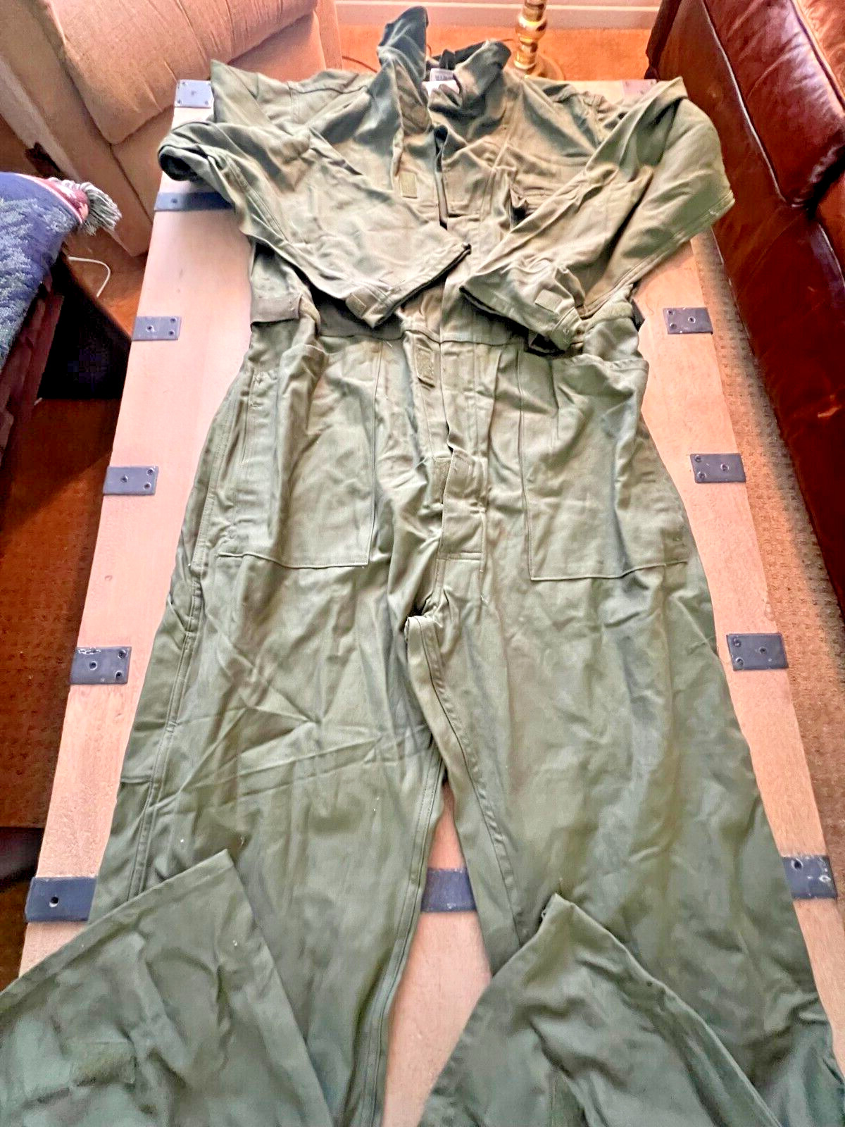 Brand New COVERALLS, MEN'S, COTTON, SATEEN, TYPE I   (SIZE XLARGE  OD GREEN)