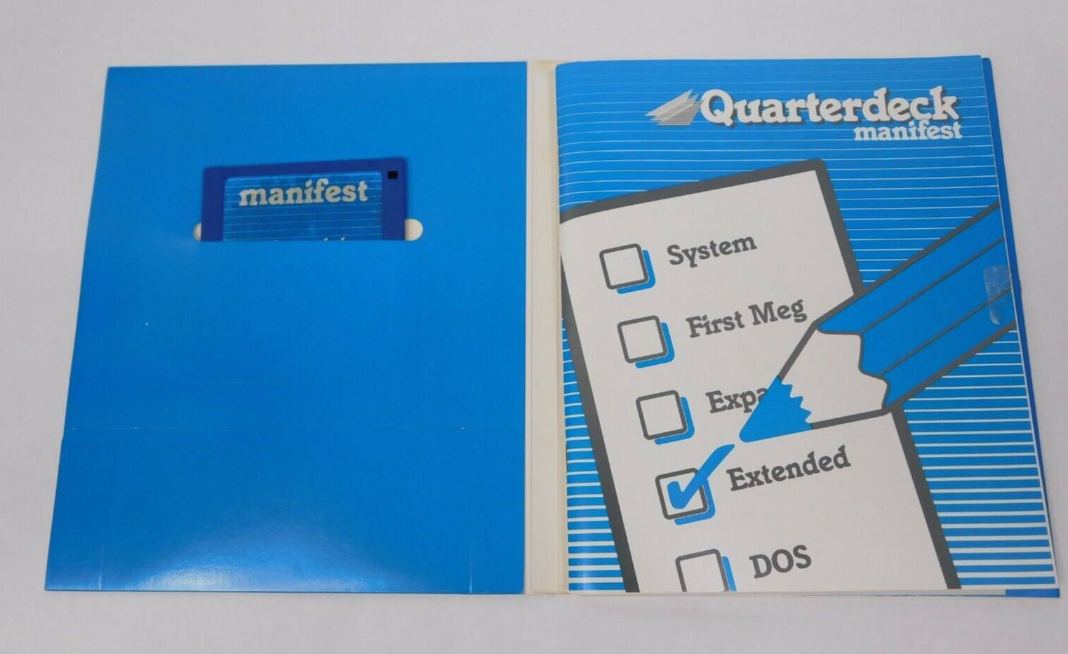 1990 Quarterdeck Manifest Version 1.0 3.5" Floppy Disk Software