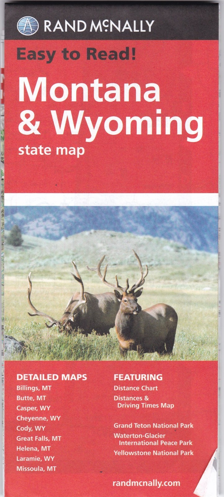 Rand McNally Montana/Wyoming Easy To Read Paper Folding Map
