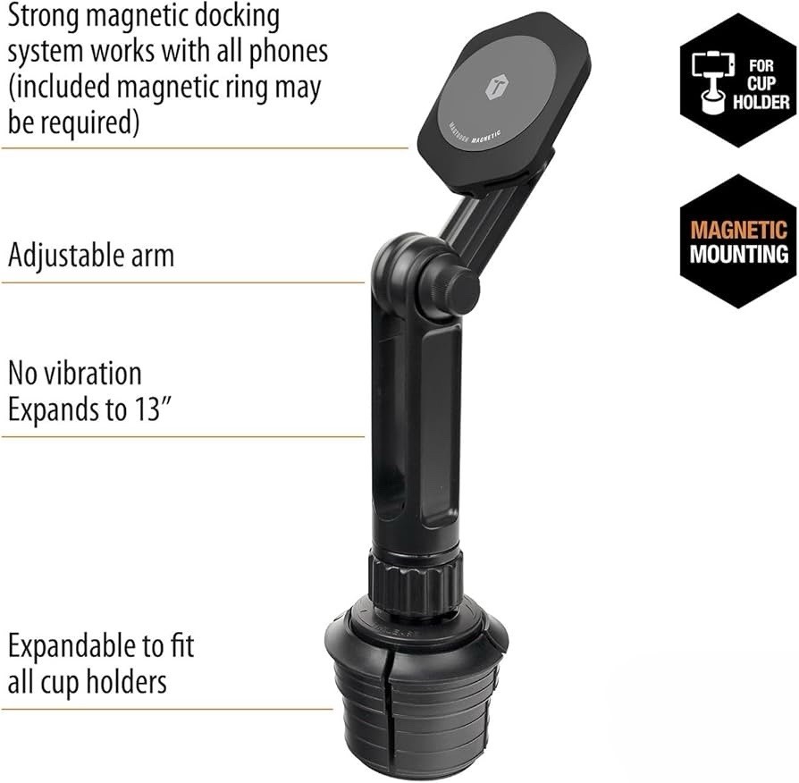 MagTough Magnetic Boom Phone Mount – Adjustable 13.3” Extension Arm, Expandab...