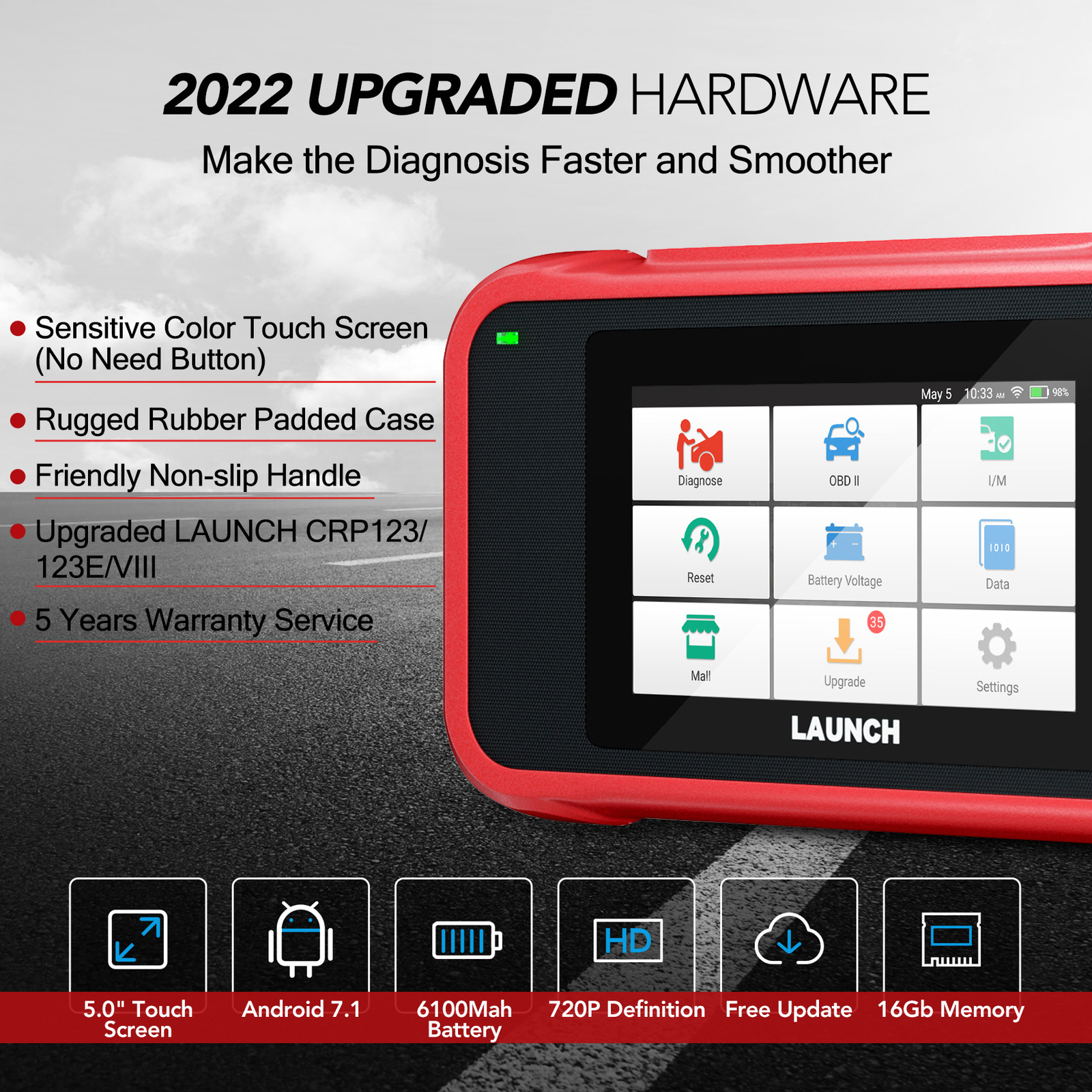 2024 LAUNCH CRP129E PRO+ OBD2 Scanner Car Diagnostic Tool Engine ABS SRS EBP SAS