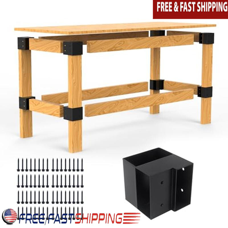 8 Pcs Heavy Duty Steel Workbench Brackets Kit 3 Way Corner Brackets DIY Projects