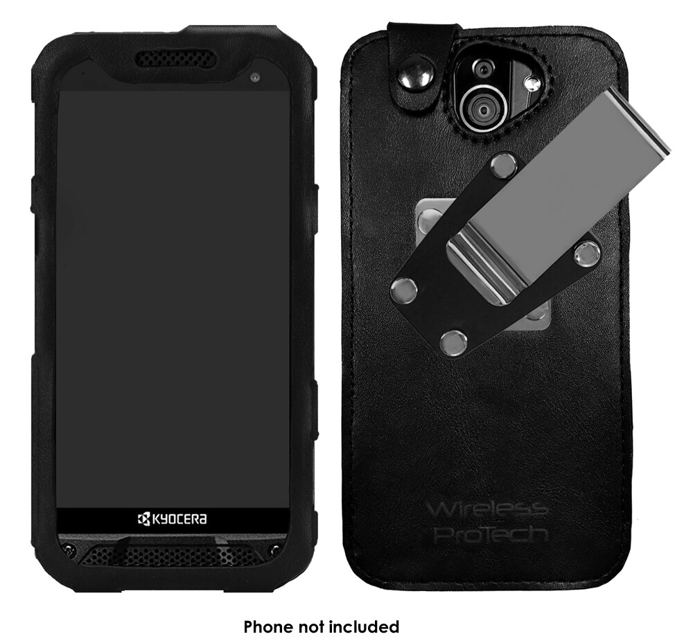 Kyocera DuraForce Pro 2 Leather Frame Fitted Case with 4-Way Locking Belt Clip