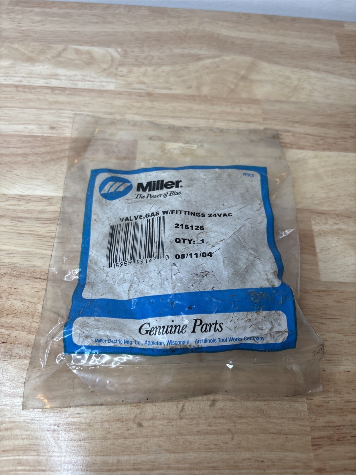 Miller 216126 Gas Valve 24VAC 1WAY .750-14 TH