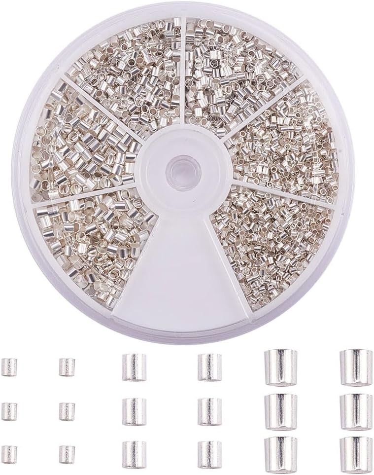 Crimp tube beads 3000 pcs for jewelry making silver