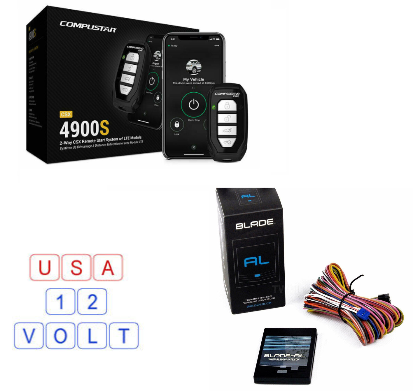 Compustar CSX4900S LED 2-Way  & Drone LTE smartphone control REMOTE START