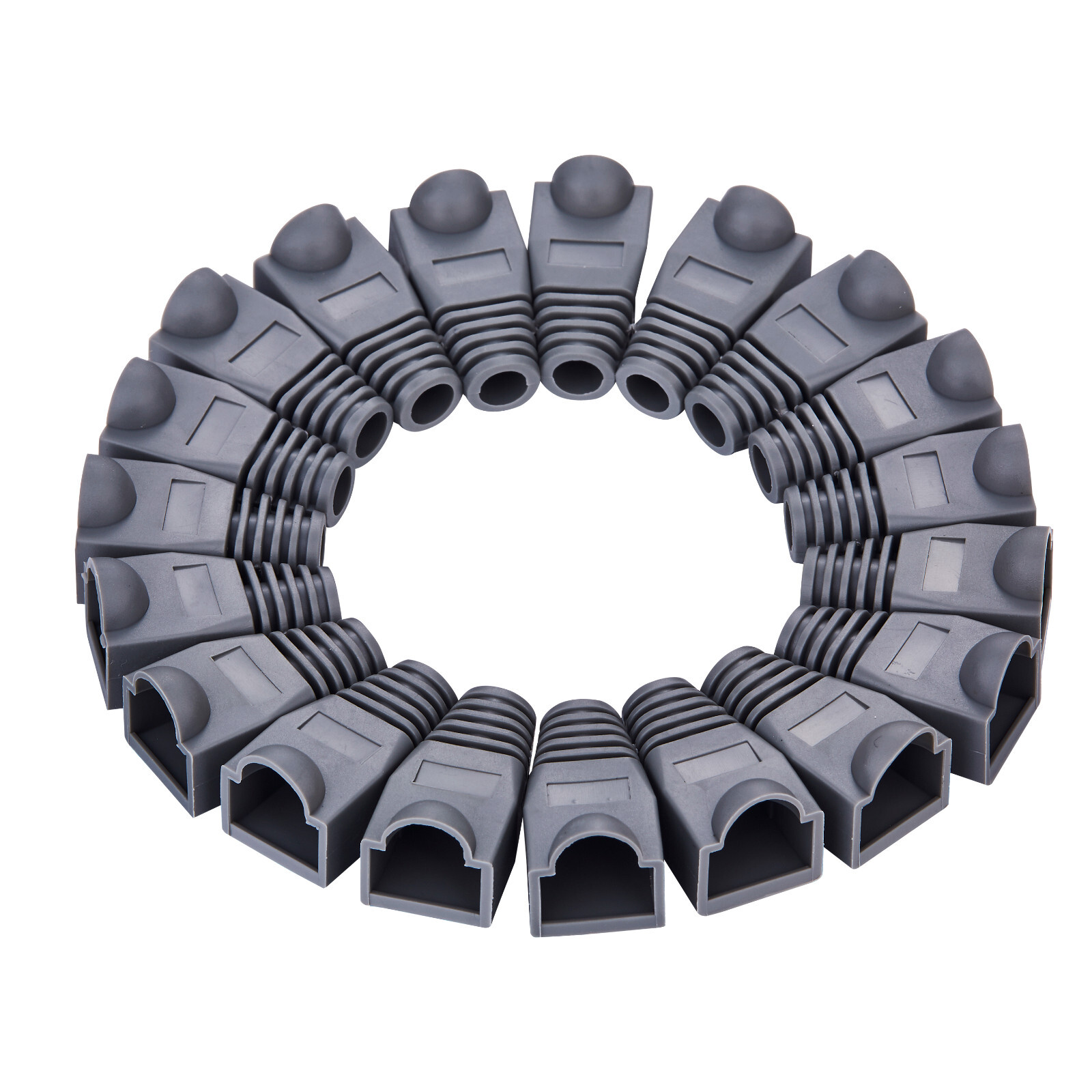 20 pcs Boot Cap Cover for RJ45 Network Connectors Cat5 Cat6 Cat5e Cable Gray