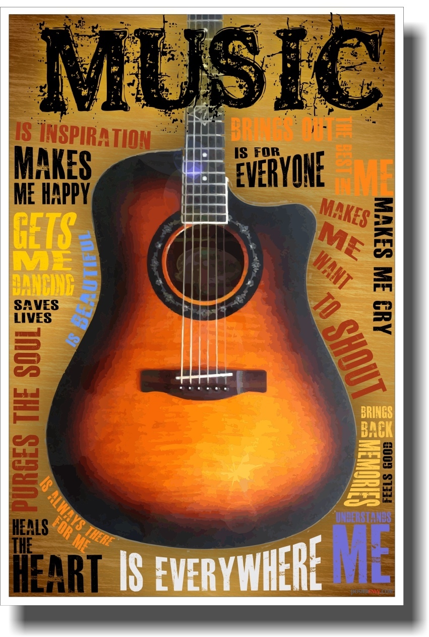 Acoustic Guitar - NEW Music Musician Songwriter Composer Motivational POSTER