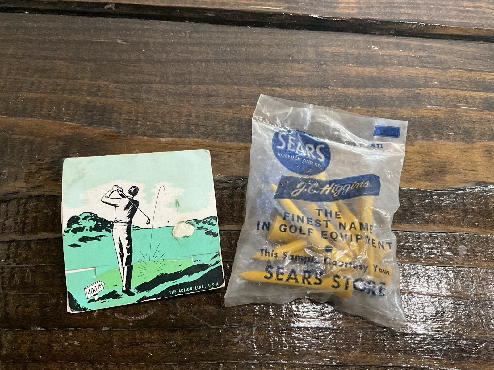 Vintage Lot Of 2 Packs Advertising Golf Tees Sears J C Higgins Dupre Transport