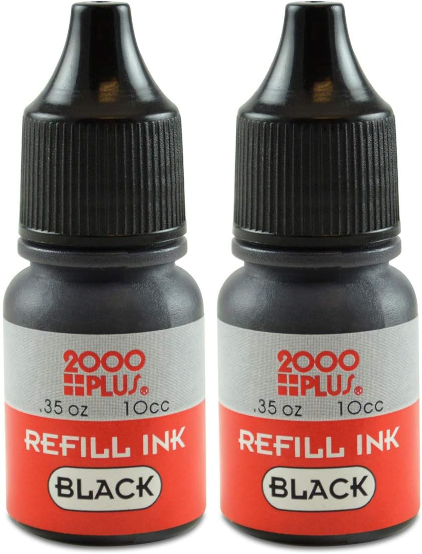 Stamp Refill, 2-Pack, .35 Oz/Each, Black (090689)