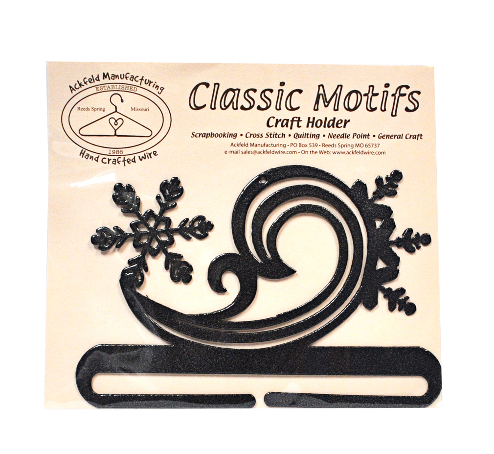 Classic Motifs Snowy Swirl 6 Inch Charcoal Split Bottom Craft Holder