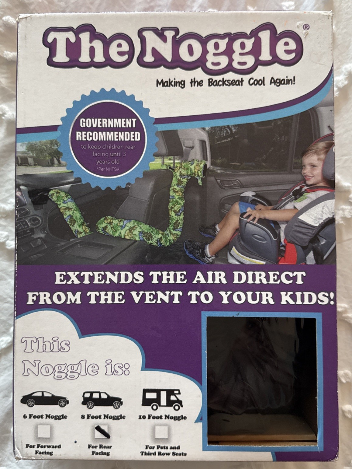 The Noggle Power Package Easy to Use Car Travel Air  Accessory 8 Foot Black Ice