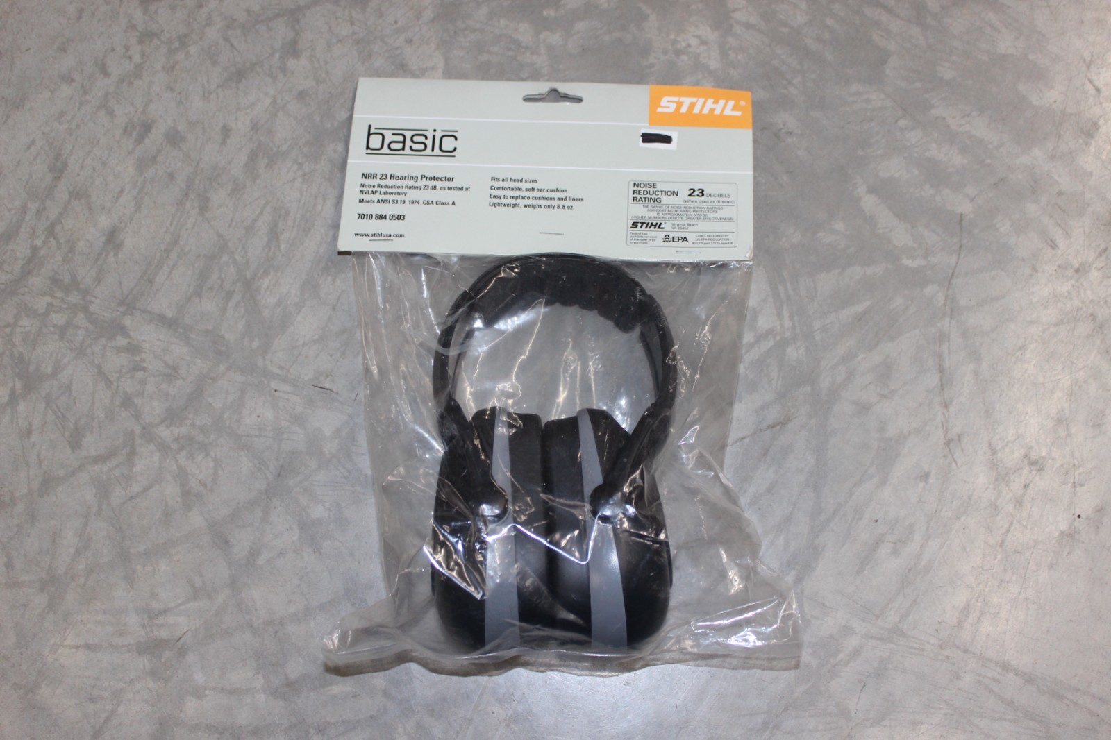 New OEM Stihl Basic NRR 23 Hearing Protector/ Earmuffs Part Number 7010-884-0503