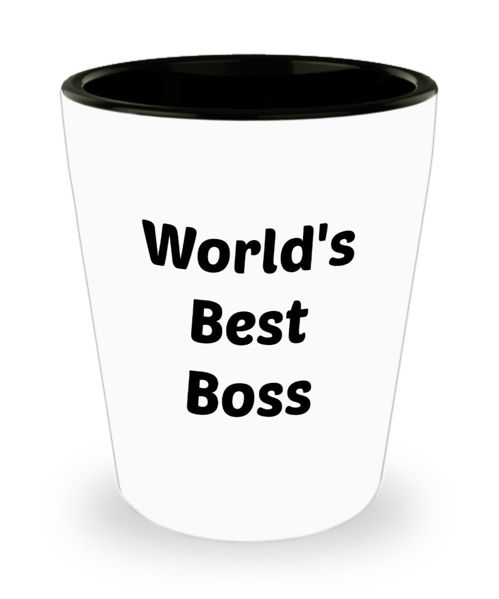 World's Best Boss Shot Glasses - Gift for Office Boss - Novelty Birthday...