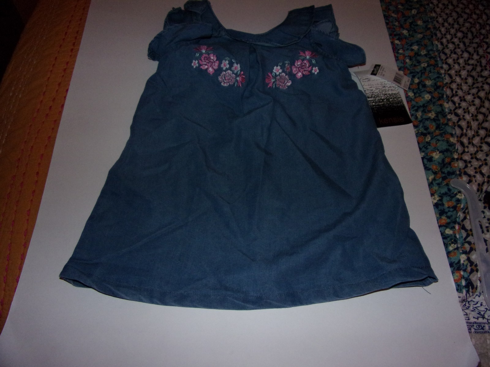 Kensie: Girls 2T Medium Blue Sleeveless Top / Floral Print / Brand New