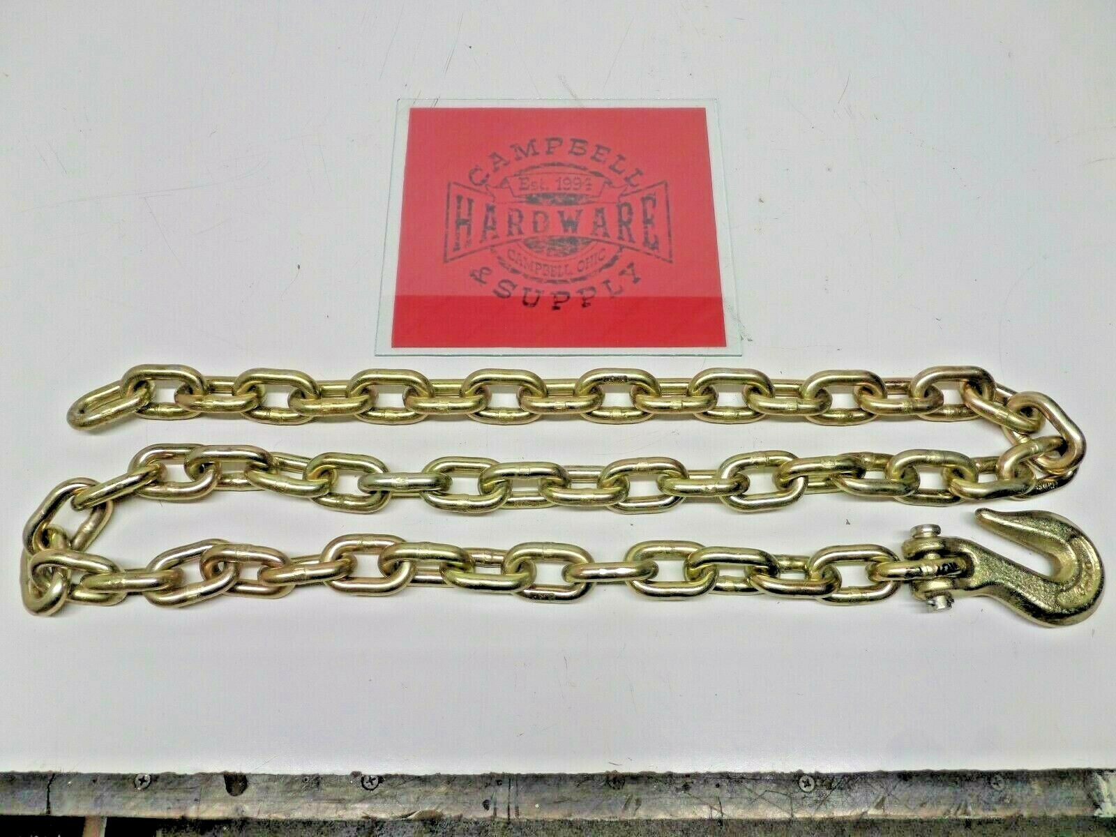 Auto Body Frame Machine Pull Chain 3/8" x 6' Grade 70 with 3/8" Grab Hook