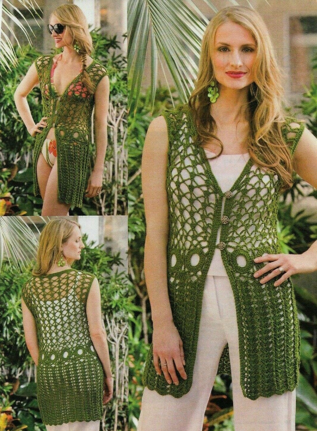 LA CABANA TUNIC TOP 6 SIZES WOMEN'S CROCHET PATTERN INSTRUCTIONS