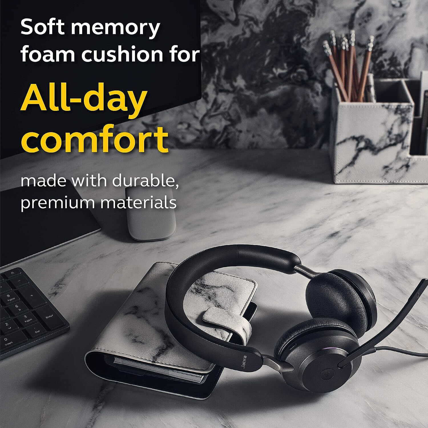 Jabra Evolve2 40 MS Wired Headphones, USB-C, Stereo, Black