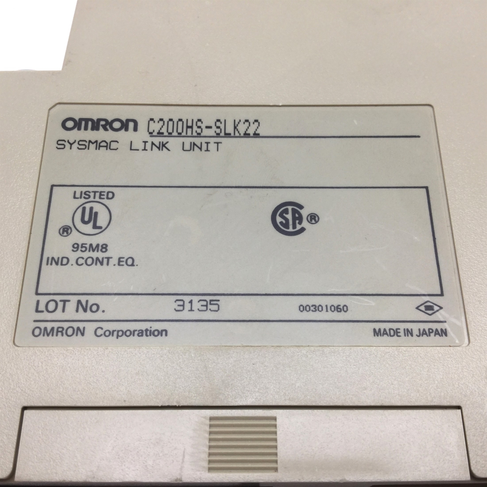 Lot of 2 Omron C200HS-SLK22 Sysmac Link Unit Module PLC Card, Coaxial Cable