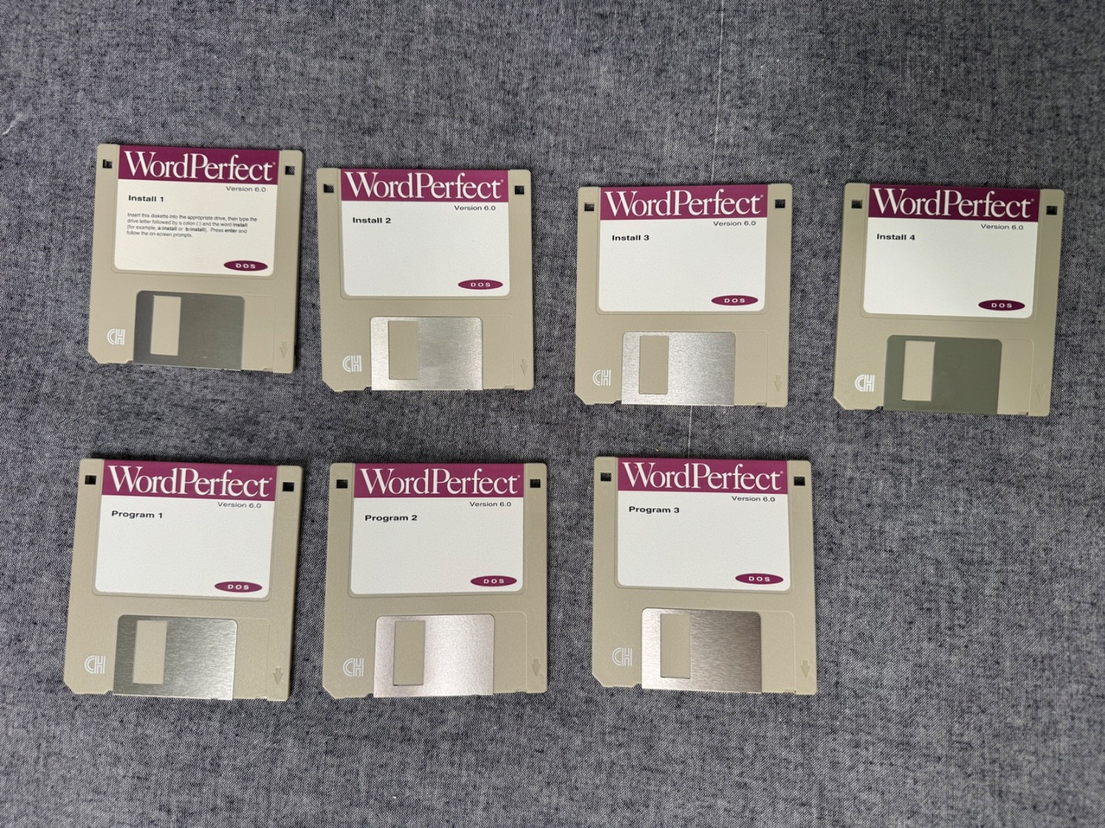 WordPerfect 6.0 for DOS 3.5” Floppy Disk Set Complete 7 Disks Tested Original
