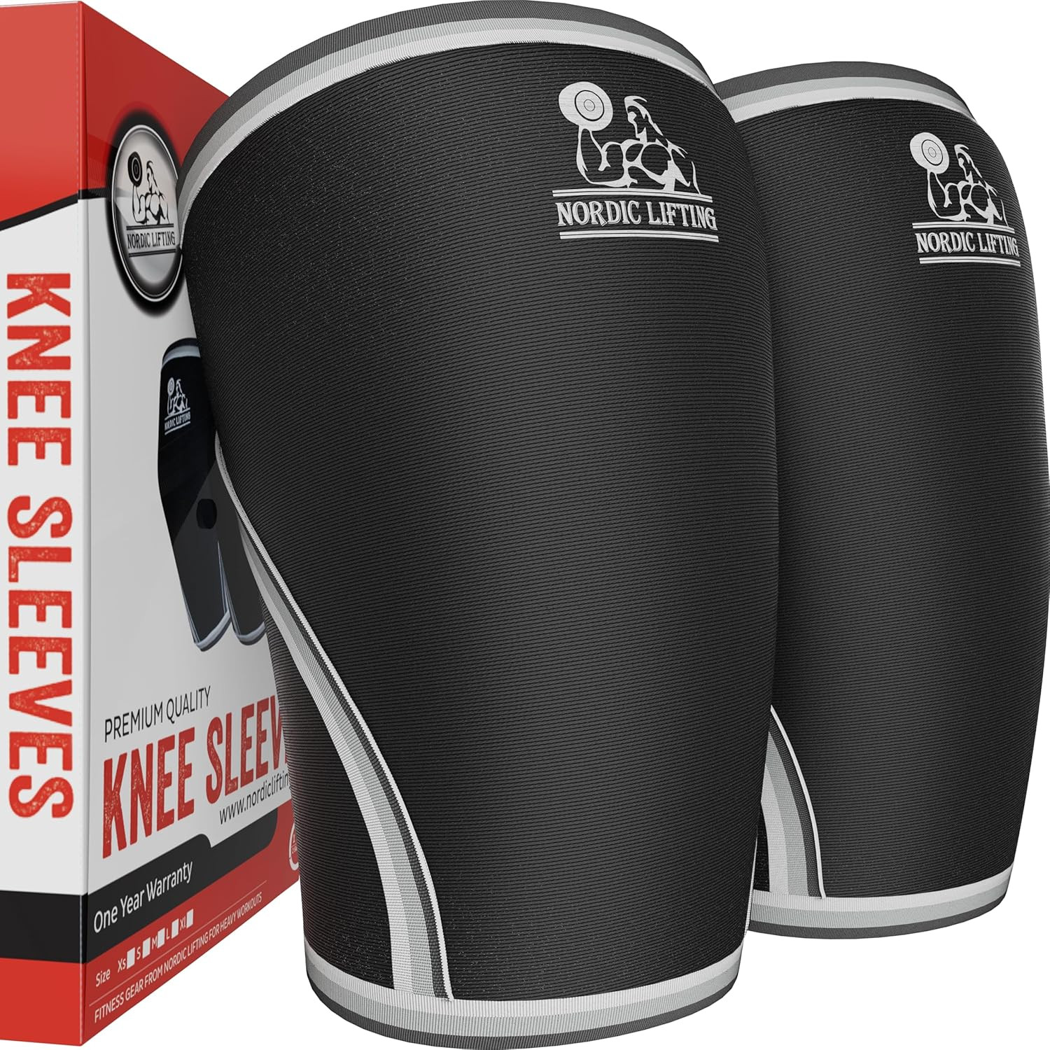 Knee Sleeves (1 Pair) Support & Compression for Weightlifting, Powerlifting & Cr