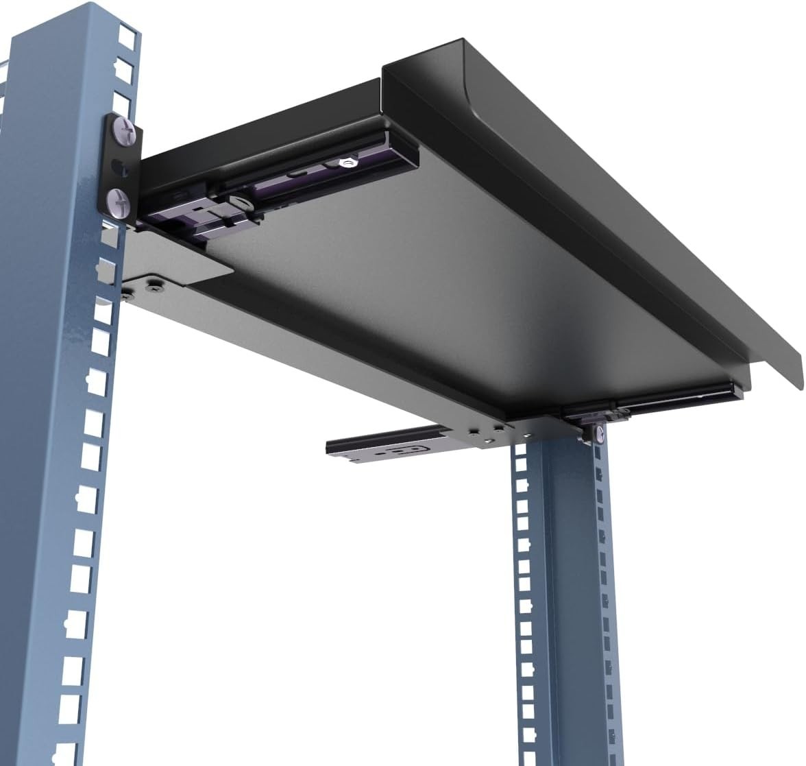 1U Keyboard Tray 8"Deep -Universal 19"Rack Mount Sliding Shelf for Network