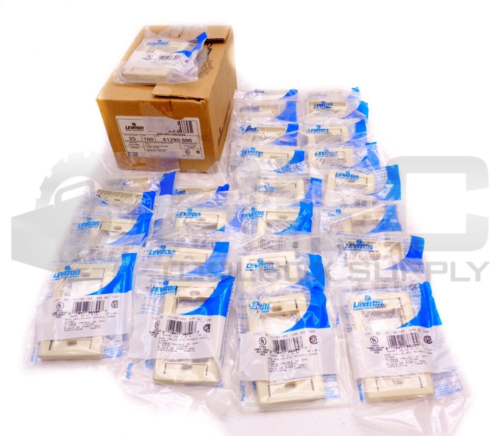 BOX OF 25 41290-SMI NEW LEVITON WALLPLATE SINGLE GANG IVORY
