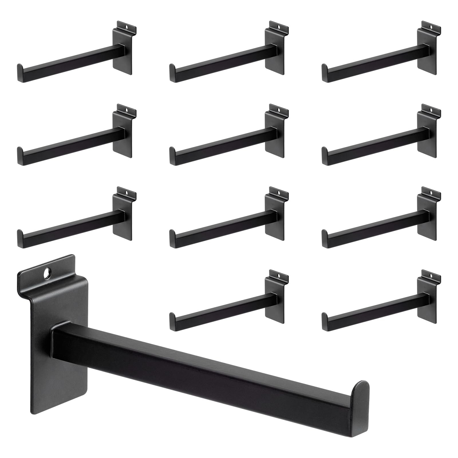 8 Inch Square Tubing Slatwall Shelf Bracket , Heavy Duty Slat Wall Floating S...