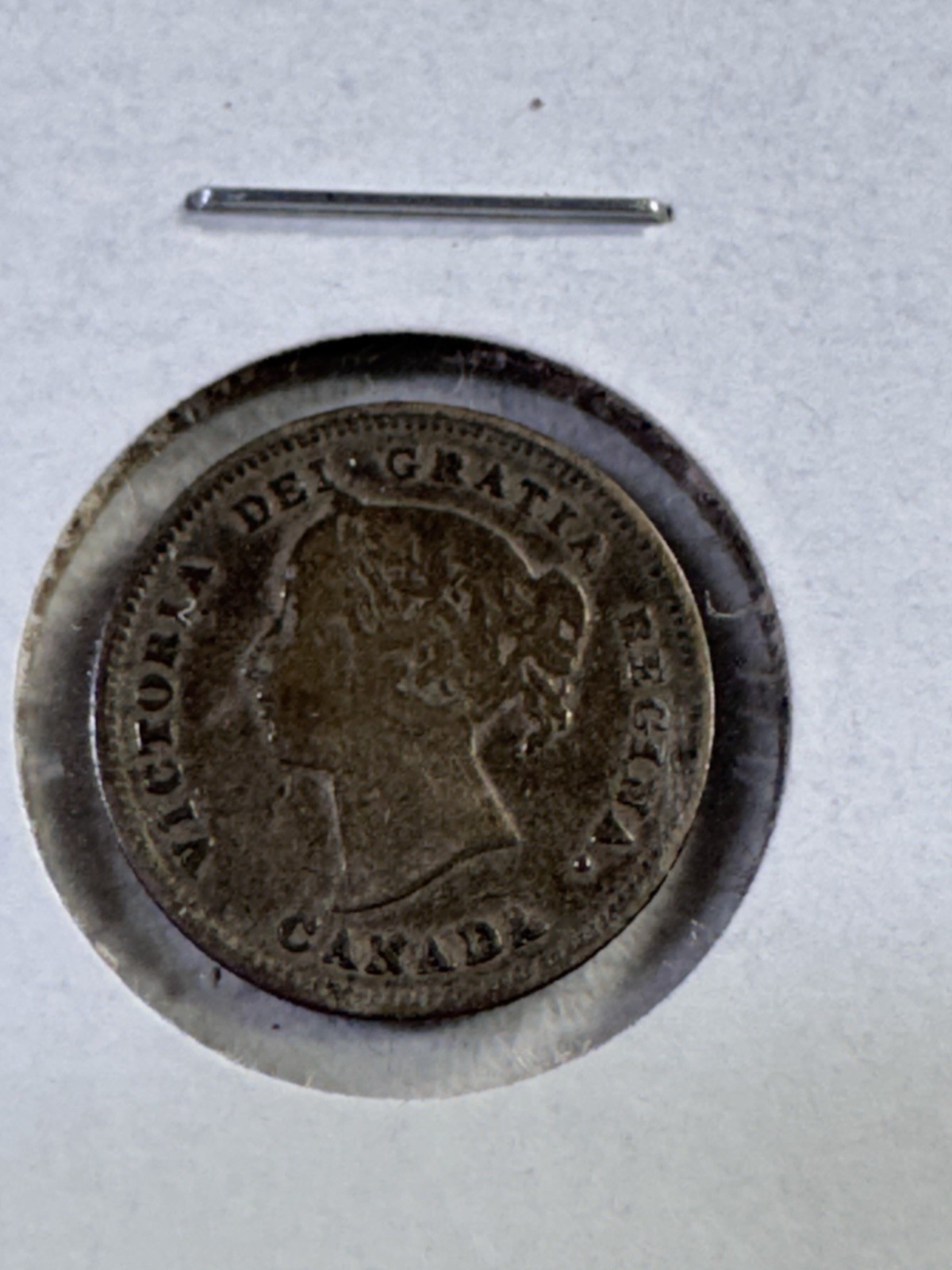 1888 Canada 5 Cents Small Silver Coin Scratched