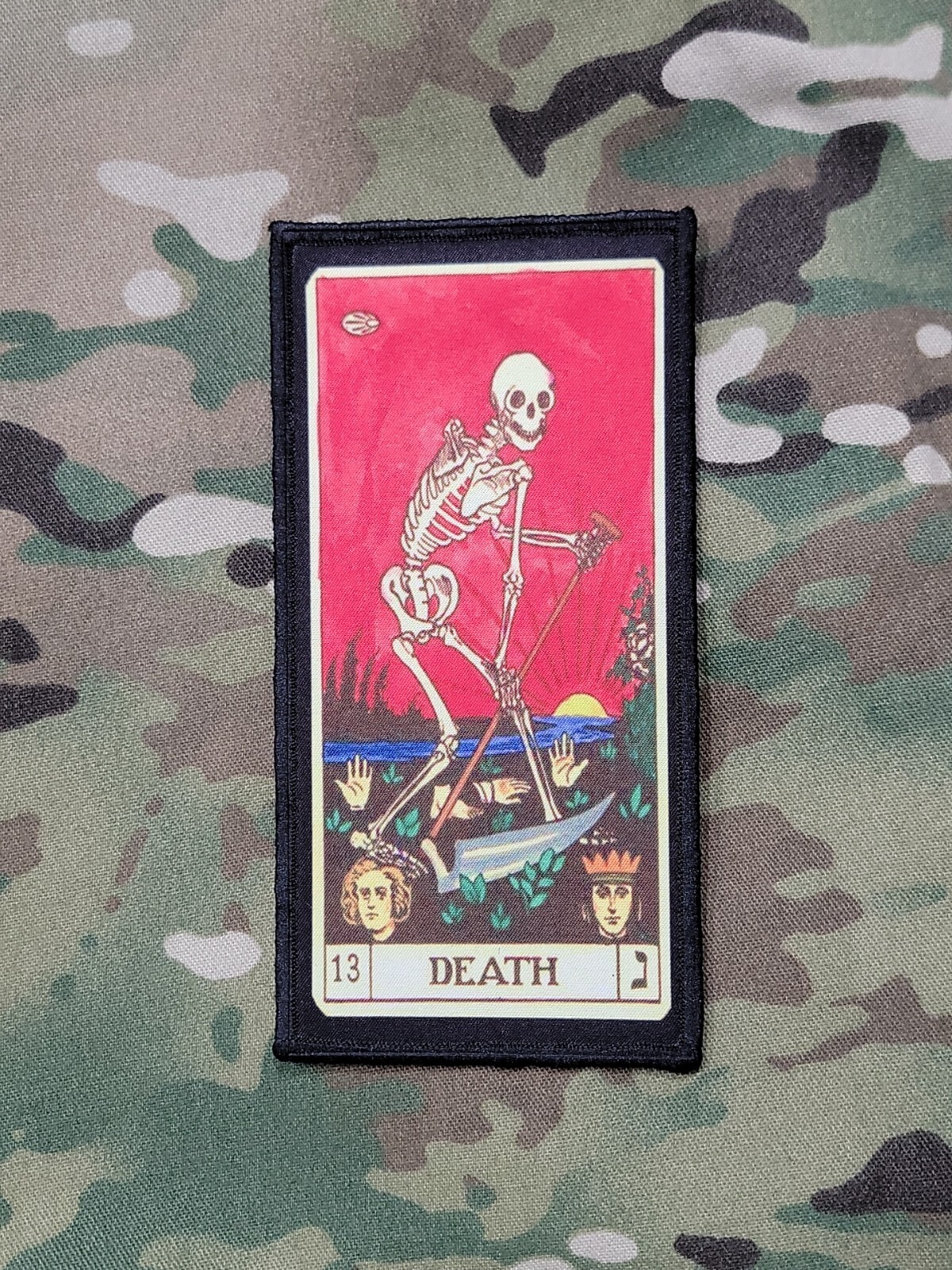 3x6" Death Card Tarot  Hook Back JUMBO SIZE Patch For Body Armor Plate Carrier