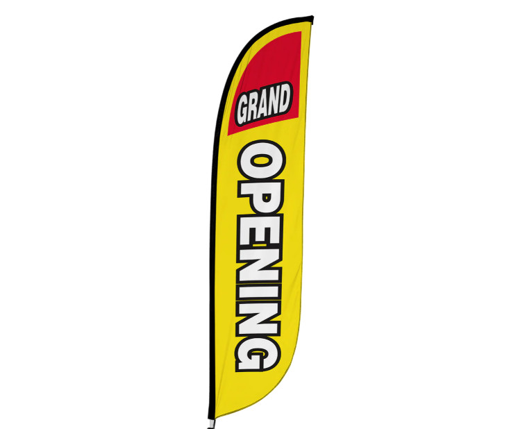 Grand Opening Advertising Feather Flag 10' x 2.5' Flag ONLY--Free Shipping!
