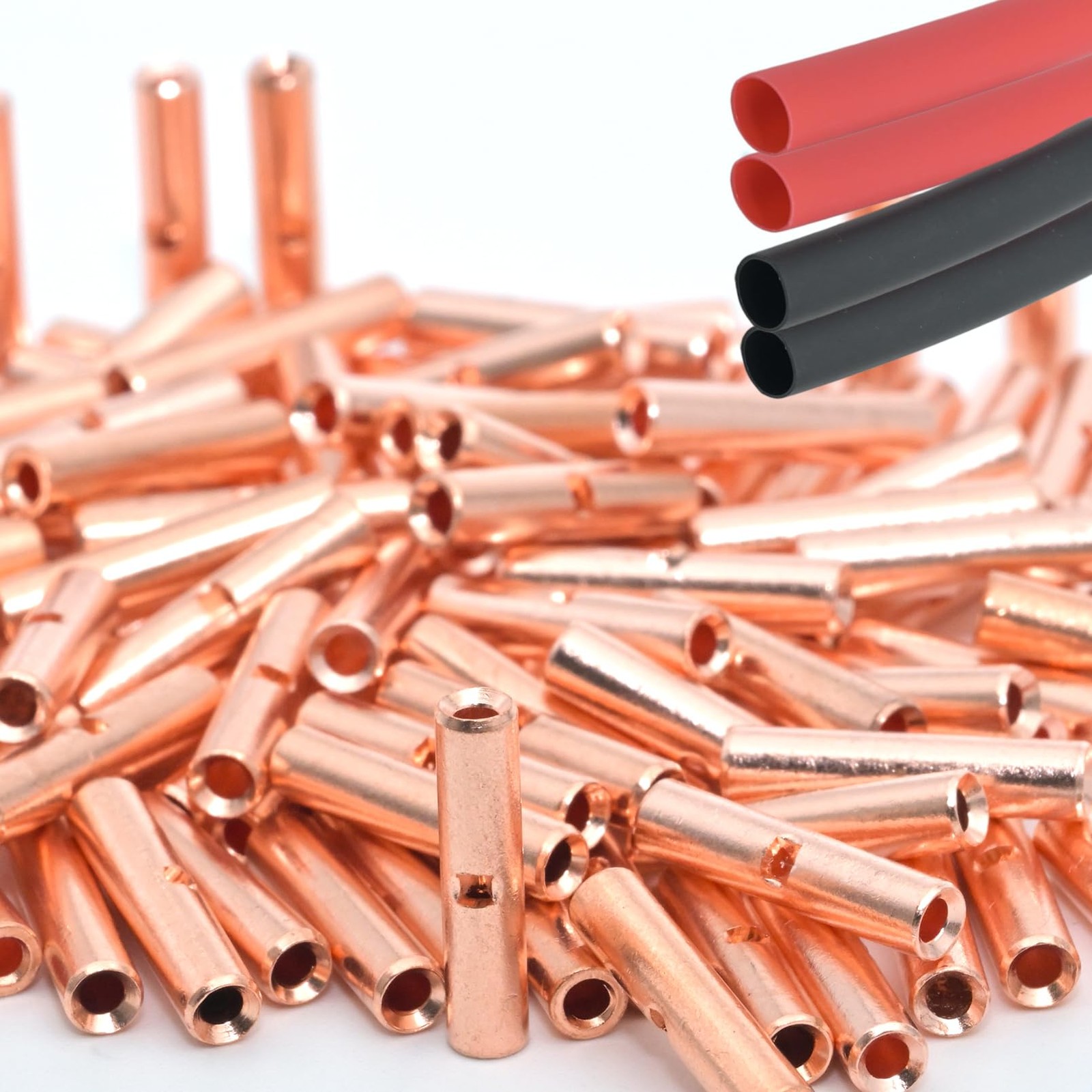 100PCS 22-16 Gauge Non Insulated Butt Connectors 22-16 AWG Uninsulated Butt S...