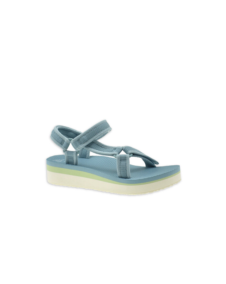 Time and Tru Women's Blue Hook & Loop Platform Nature Sandal