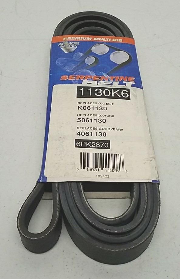 Armor Mark 1130K6 Premium Poly-V Serpentine Belt Heavy Duty Drive Belt