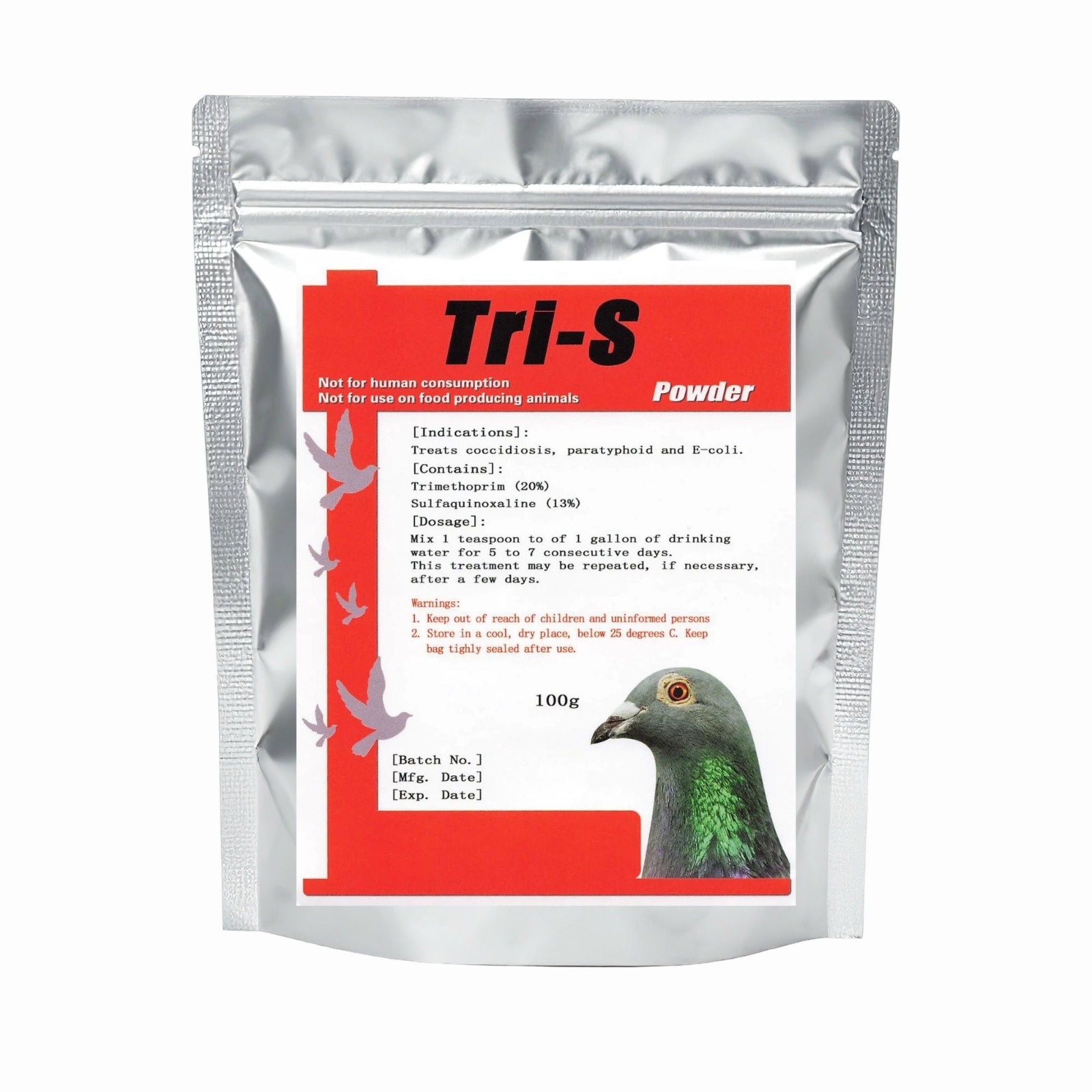 Tri-S Powder for Coccidiosis & MORE in Pigeons and Birds 100grams