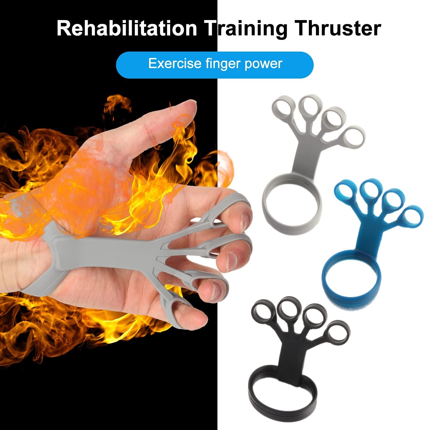 Silicone Finger Exerciser Hand Grip Strengthener Trainer Resistance Stretcher