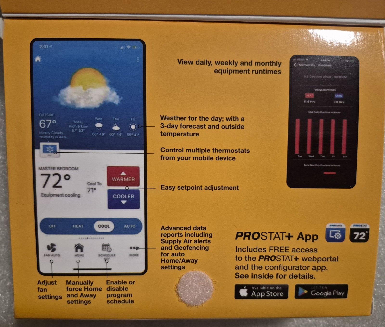 PSP4272RT Residential Wi-Fi Touchscreen Thermostat , Programmable