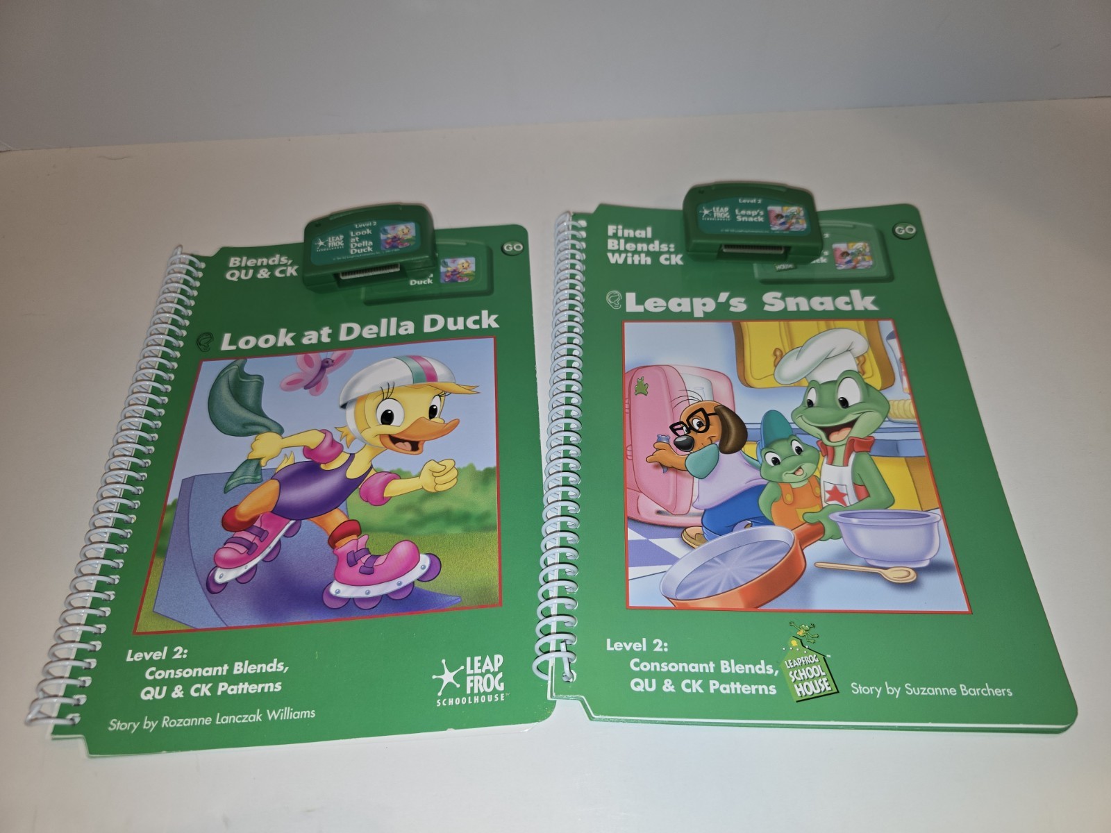 Leap Frog School House LEVEL 2 Final Blends QU CK Leaps Snack Look At Della Duck