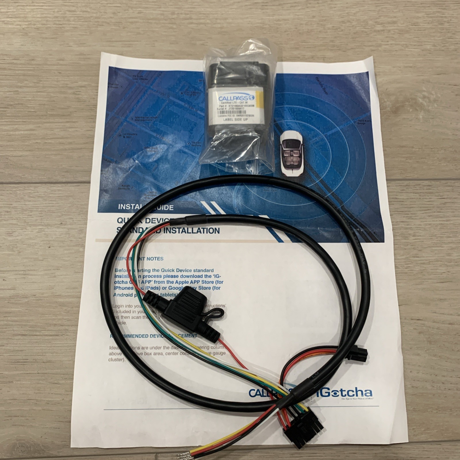 CallPass Quick Device GPS Vehicle Tracker with Original Wiring Harness NOS