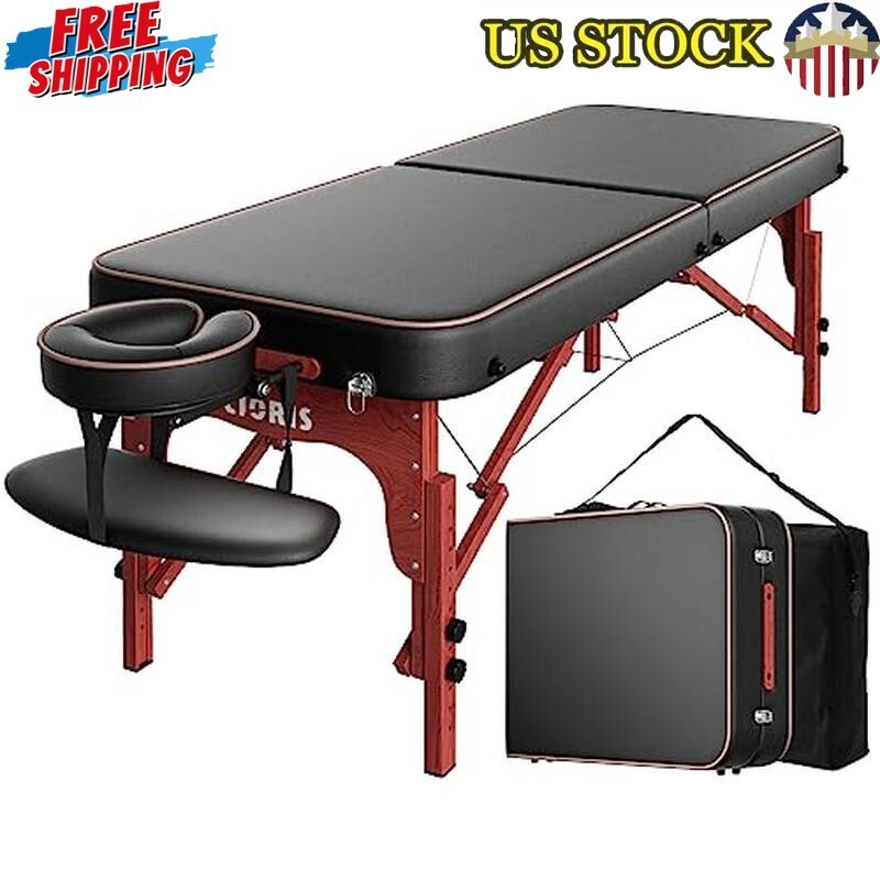Portable Massage Table Height Adjustable 1100 Lbs Lightweight Carry Bag Spa Bed