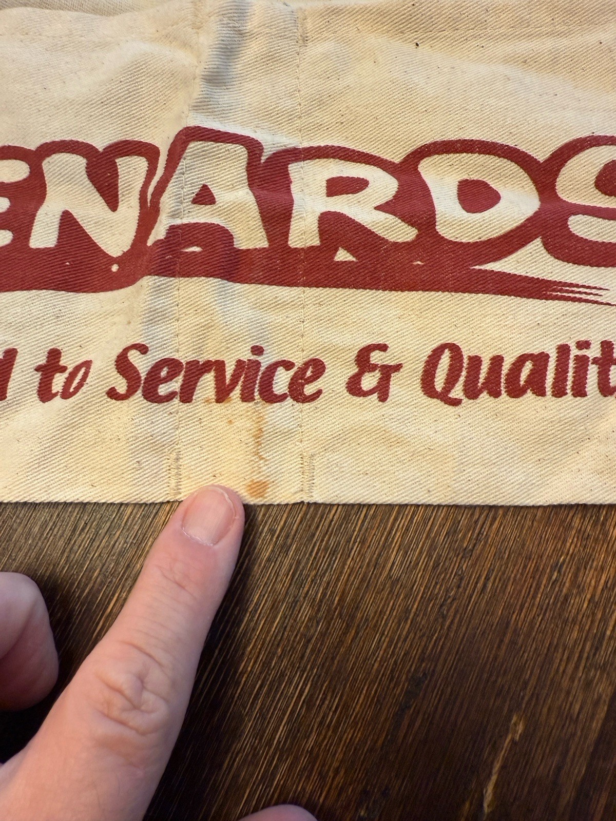 Menards Cotton Nail Apron Tan With Red Lettering Construction Home Projects