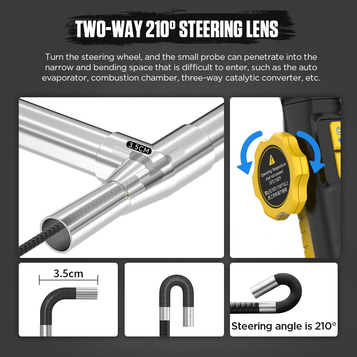 Precise Industrial Endoscope Camera 1080P HD Screen Borescope Inspection Camera