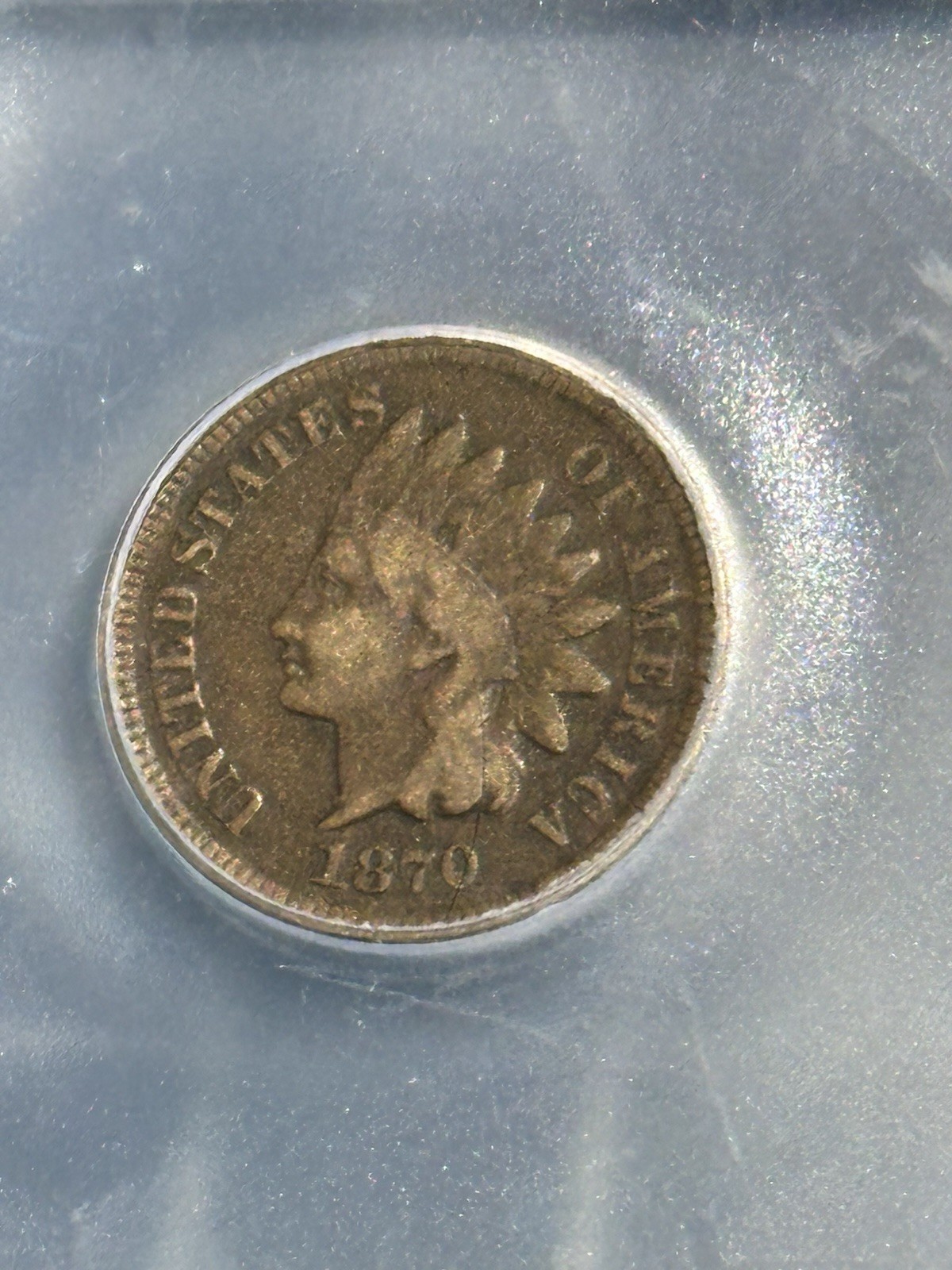 1870 Indian Head Cent 1c ICG VG10